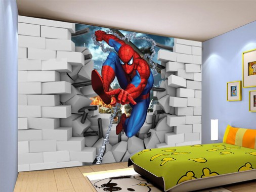 Wallpaper Kamar Anak Wall Room Wall Sticker Wallpaper Spider Man 117560 Wallpaperuse