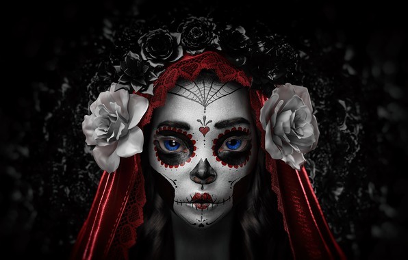 la catrina wallpaper,head,mask,skull,darkness,fiction (#246540 ...