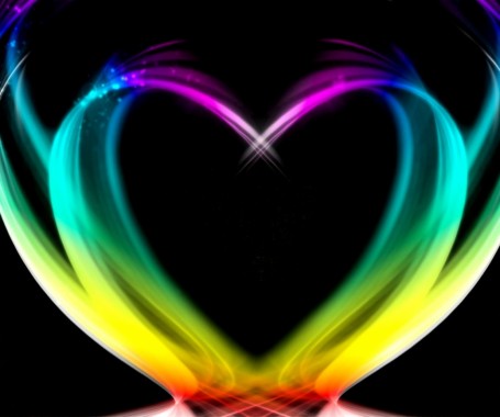 虹の煙の壁紙 心臓 グラフィックデザイン 愛 フラクタルアート ネオン Wallpaperuse