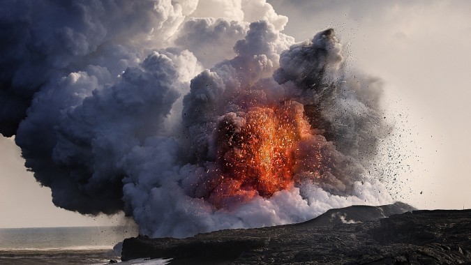Imac 21 5壁紙 火山 爆発 火山噴火の種類 岩 煙 Wallpaperuse