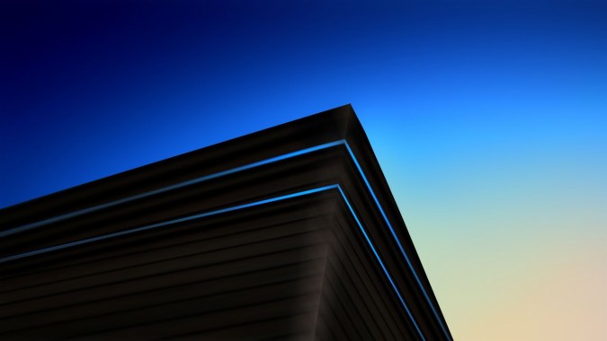 近代建築の壁紙 建築 青い 空 水 反射 Wallpaperuse