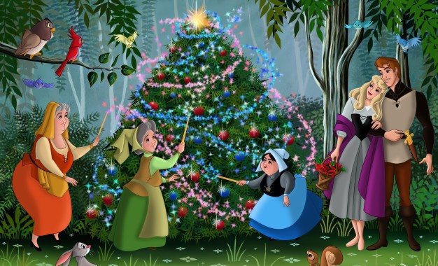 Sleeping Beauty Wallpaper Christmas Tree Animated Cartoon Christmas Ornament Christmas Eve Christmas 4980 Wallpaperuse