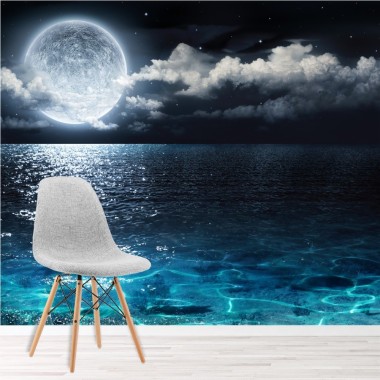 寝室のための海の壁紙 空 月光 雲 壁紙 雰囲気 Wallpaperuse
