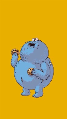 Cookie Monster Iphone Wallpaper Karikatur Junk Food Lacheln Snack Fingerfood Wallpaperuse