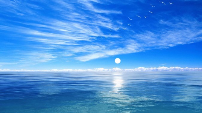 Wallpaper Laut Biru Sky Blue Daytime Ocean Sea 621738 Wallpaperuse