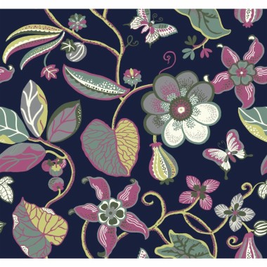 Free Navy Floral Wallpaper, Navy Floral Wallpaper Download