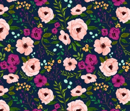 Free Navy Floral Wallpaper, Navy Floral Wallpaper Download