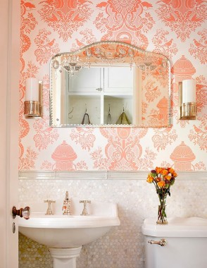 pink bathroom wallpaper,bathroom,room,wall,property,tile (#708098 ...