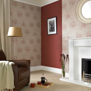 赤と茶色の壁紙 ルーム インテリア デザイン 壁 リビングルーム 壁紙 Wallpaperuse