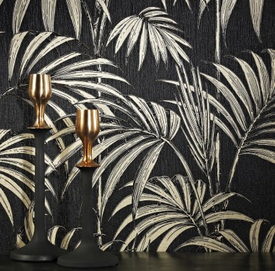 Art Deco Wallpaper B Q Plant Tree Palm Arecales 722986 Wallpaperuse - Palm Leaf Wallpaper B Q